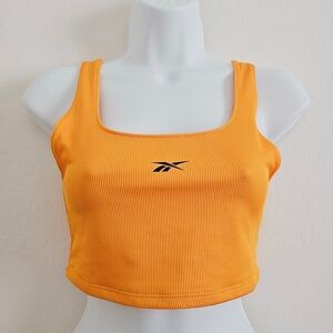 🆑️3/$15 Reebok Ribbed Square-Neck Crop Tank Top - Orange